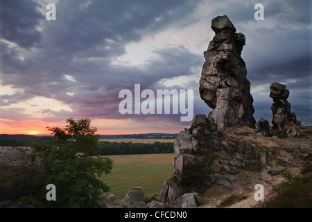 Teufelsmauer, Devils mur près de Thale, Harz, Saxe-Anhalt, Allemagne Banque D'Images