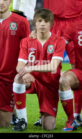 Edward Vitesse - fils de l'ancien pays de Galles manager Gary Speed qui a été appelé dans l'équipe nationale des moins de 16 de l'équipe. Banque D'Images