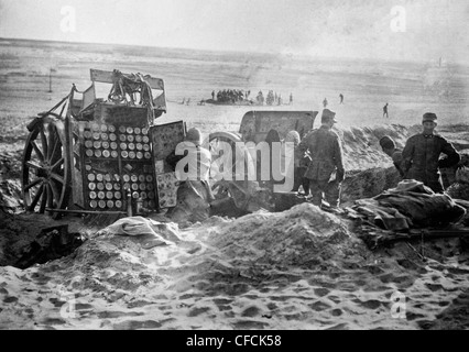 Tripoli - avant-poste dans l'artillerie durant la guerre du désert, 1911 Italo Bain turc Banque D'Images