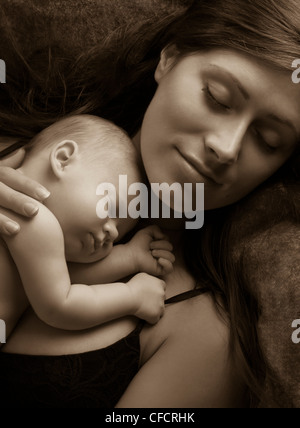 Mère et bébé Banque D'Images