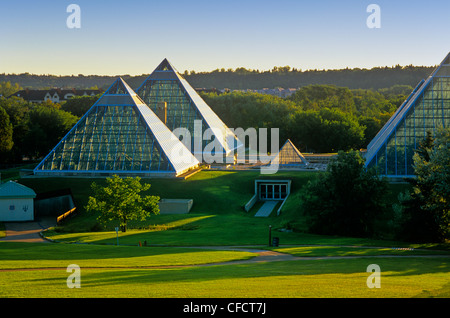 Pyramides de verre, Muttart Conservatory, Edmonton, Alberta, Canada Banque D'Images