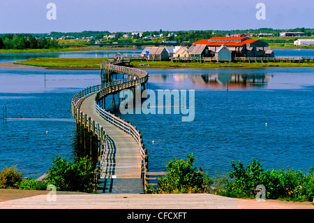 Boardwalk, le pays de la Sagouine, Bouchtouche, Nouveau-Brunswick, Canada Banque D'Images