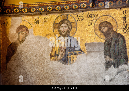 La Deesis Mosaïque, Sainte-Sophie (Hagia Sophia), Istanbul, Turquie Banque D'Images