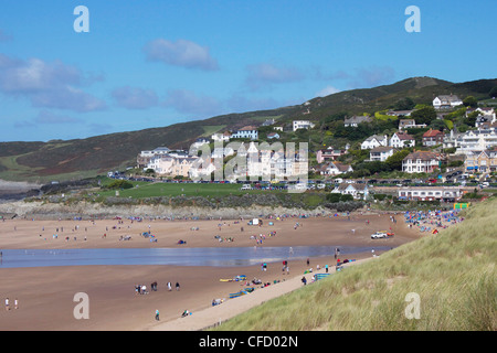 Plage de Woolacombe, Woolacombe, Devon, Angleterre, Royaume-Uni, Europe Banque D'Images