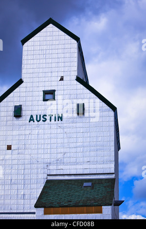 L'élévateur à grain, Austin, au Manitoba, Canada. Banque D'Images