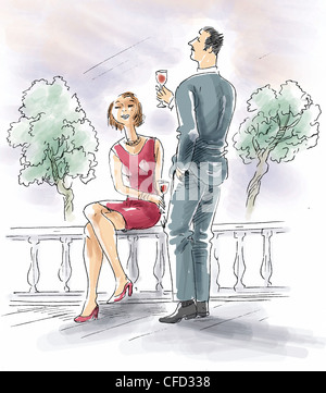 Couple sont en pleine discussion dans une partie Banque D'Images