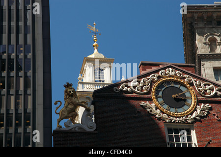 East Front, Old State House, Boston, la Nouvelle Angleterre, construit en 1713, Chicago, USA Banque D'Images