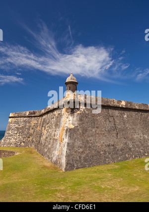 OLD SAN JUAN, Puerto Rico - fossé sec à l'extérieur de Castillo San Felipe del Morro, la forteresse historique. Banque D'Images