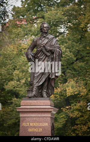 Statue de Mendelssohn, Leipzig, Saxe, Allemagne, Europe Banque D'Images