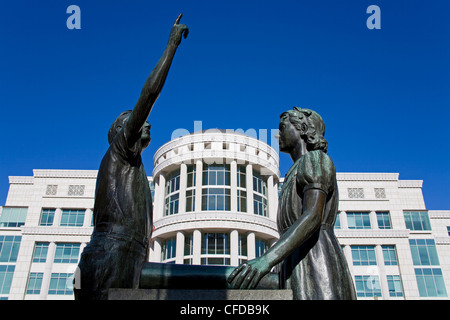 Serment d'Allégeance Statue et Scott M. Matheson, Palais de Salt Lake City, Utah, États-Unis d'Amérique, Banque D'Images