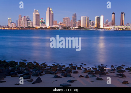 San Diego skyline vue de l'île Coronado, San Diego, Californie, États-Unis d'Amérique, Banque D'Images