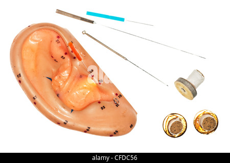 acupuncture de l’oreille Banque D'Images