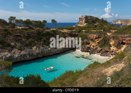 Calo d'es Moro, à proximité de Cala S'ammoniaque, près de Santanyi, Majorque, Iles Baléares, Espagne, Europe Banque D'Images