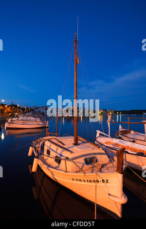 Bateaux, port, bay, Portocolom, Majorque, Iles Baléares, Espagne, Europe Banque D'Images