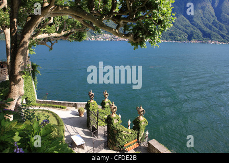 Vue de la Villa Balbianello, Lezzeno, Lac de Côme, Lombardie, Italie, Europe Banque D'Images