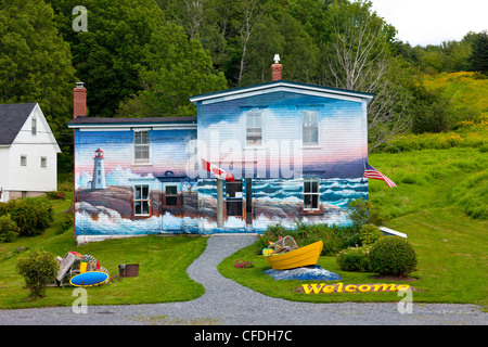 Painted House, près de Peggy's Cove, Nova Scotia, Canada Banque D'Images