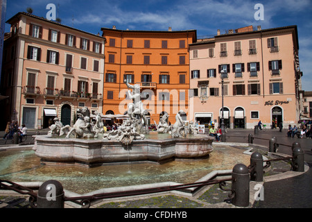 Fontaine de Neptune, Piazza Navona, Rome, Latium, Italie, Europe Banque D'Images