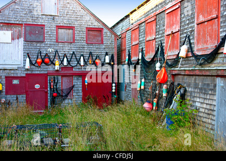 Abri de pêche, Seal Cove, Grand Manan Island, dans la baie de Fundy, Nouveau-Brunswick, Canada Banque D'Images