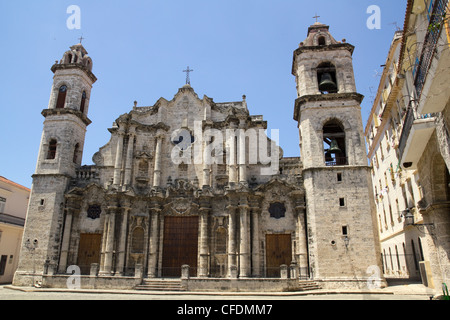 La Cathédrale de La Havane et c'est plus près, Cuba Banque D'Images