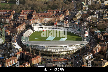 Image aérienne de la Kia Oval Cricket Ground, dans le sud de Londres Banque D'Images