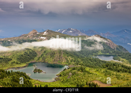 Sur le dessus de Sunshine Meadows Mountain dans le parc national de Banff, Alberta, Canada. Banque D'Images