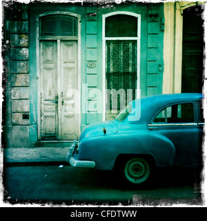 Voiture américaine classique, La Havane, Cuba, Antilles, Caraïbes, Amérique Centrale Banque D'Images