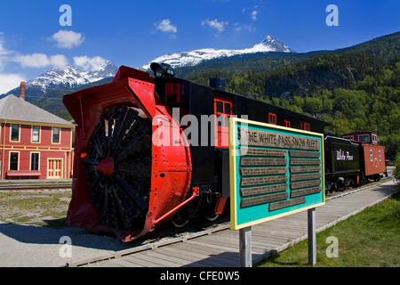 Chasse-neige, White Pass and Yukon Route Railroad, Skagway, le sud-est de l'Alaska, États-Unis d'Amérique, Banque D'Images
