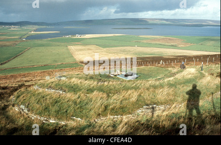 Wideford Hill - Chambered Cairn, Orcades Banque D'Images