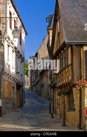 Rue du Lycee Quimper Finistere Bretagne France Banque D'Images