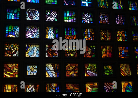 Debre Libanos. Monastère. Église orthodoxe. L'Éthiopie. Vitrail. Banque D'Images