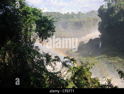 Arc-en-ciel aux chutes d'Iguazu, Misiones, Argentine Banque D'Images