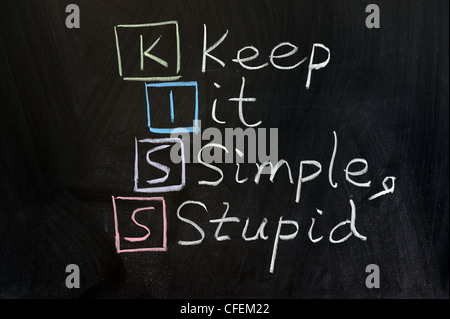 Dessin à la craie - KISS, keep it simple, stupid Banque D'Images