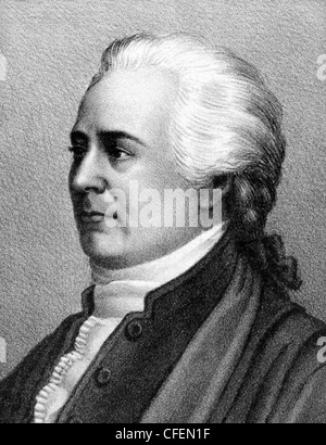 Portrait Vintage print de l'état américain et le juge John Rutledge (1739 - 1800) - le deuxième juge en chef (Juillet - décembre 1795). Banque D'Images