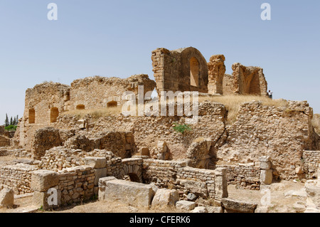 Bulla Regia. La Tunisie. Vue des ruines de l'Memmian Bains de l'ancienne ville. Les thermes sont nommées d'après le Julia Memmia Banque D'Images