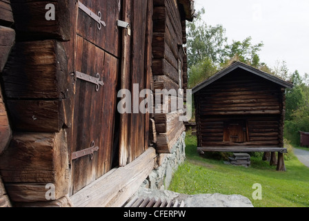 Norvège - TRONDHEIM Sverresborg - Musée folklorique de Torndelag La Ferme Densbüren Banque D'Images