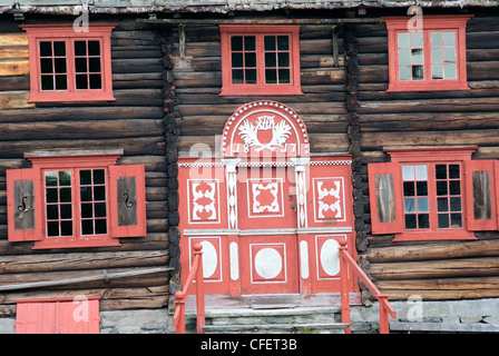 Norvège - TRONDHEIM Sverresborg - Musée folklorique de l'Torndelag Oppdal ferme. Banque D'Images