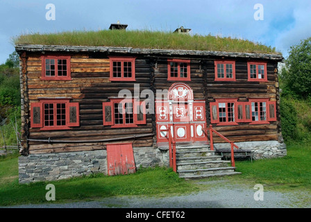 Norvège - TRONDHEIM Sverresborg - Musée folklorique de l'Torndelag Oppdal ferme. Banque D'Images