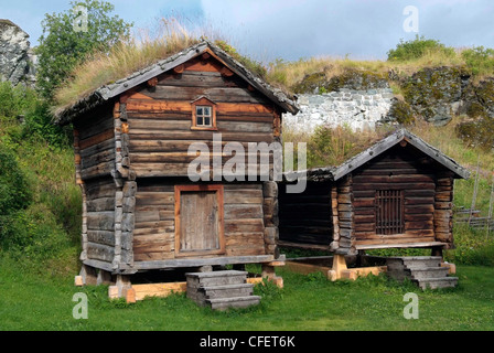 Norvège - TRONDHEIM Sverresborg - Musée folklorique de l'Torndelag Oppdal ferme. Banque D'Images