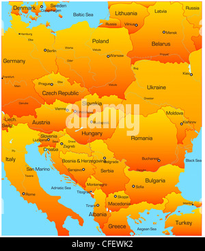 Résumé Plan de east europe continent Banque D'Images