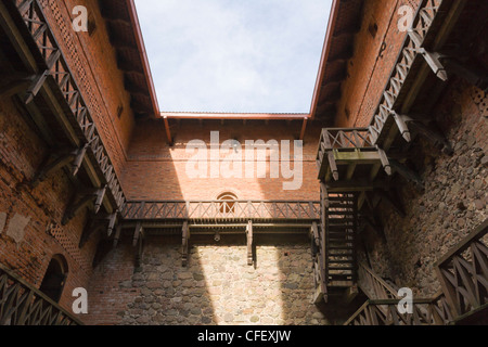 Pilis sábalos Traku, Château de l'île de Trakai, sur l'île du lac Galve, Trakai, Lituanie, Highlands, Aukstaitija Banque D'Images