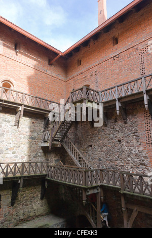 Pilis sábalos Traku, Château de l'île de Trakai, sur l'île du lac Galve, Trakai, Lituanie, Highlands, Aukstaitija Banque D'Images