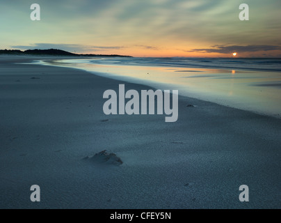 Volcaic haut de cendres dans l'atmosphère éclairée par le soleil levant, Corrimal Beach, Australie NSW Illawarra Banque D'Images