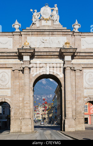 De Triomphe, Triumphpforte, Maria Theresien Strasse, Innsbruck, Tyrol, Autriche Banque D'Images