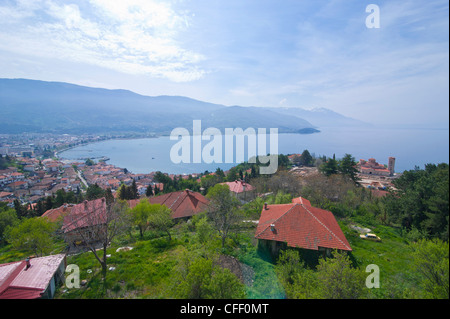 Le lac Ohrid, Ohrid et site du patrimoine mondial de l'UNESCO, de la Macédoine, de l'Europe Banque D'Images