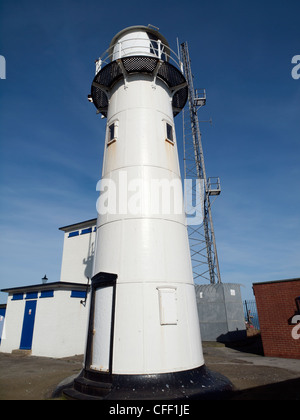 Le phare sur Heugh Pointe Hartlepool Durham Co. bombardée par la marine allemande en 1918 Banque D'Images