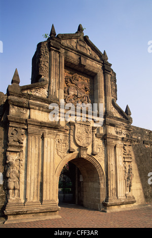 Philippines, Manille, Intramuros quartier historique, l'entrée au Fort Santiago Banque D'Images