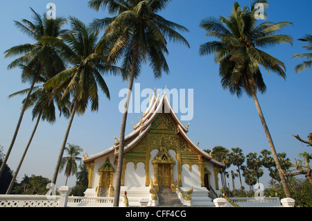 Wat Ho Pha Bang, du Palais Royal, Luang Prabang, Laos Banque D'Images