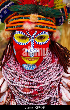 Sing Sing de Mount Hagen, un spectacle culturel avec des groupes ethniques, le mont Hagen, hautes terres de l'Ouest, la Papouasie-Nouvelle-Guinée, du Pacifique Banque D'Images