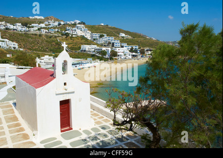 Agios Stefanos, chapelle orthodoxe près de la plage, Chora, la ville de Mykonos, Mykonos, Cyclades, îles grecques, Grèce, Europe Banque D'Images