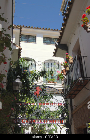 Restaurant typique de la vieille ville le long d'une petite ruelle, Córdoba, Cordoue, Andalousie, province de l'Espagne, l'Europe de l'Ouest. Banque D'Images